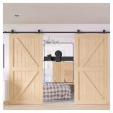 Winsoon T Style Barn Door Hardware, Black, 8 Foot