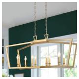 Modern Glam Candle Chandelier Linear Kitchen Island Hanging Lights- Retail:$329.99
