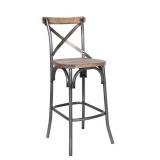 The Gray Barn Hidden Hill Antique Wood and Steel Barstool - Retail:$116.99