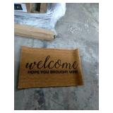 Coir Doormat Front Door Mat New Home Closing Housewarming Gift Welcome Hope You Brought Wine Funny (30" x 18" Standard)