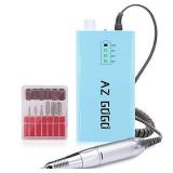 30000RPM Portable Nail Drill Machine, AZ GOGO Professional Rechargeable Electric Efile Nail Drill for Acrylic Gel Nails, Manicure/Pedicure, Polishing, Cuticle - Salon or Home Useï¼Blueï¼