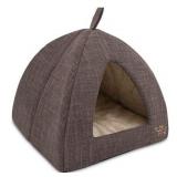 Best Pet Supplies Pet Tent-Soft Bed for Dog and Cat - X-Large Brown Linen