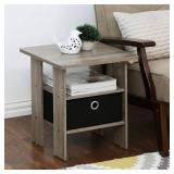 Furinno Andrey End Table Night Stand with Bin Drawer, Multiple Colors