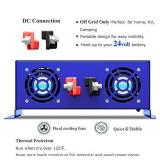 XYZ INVT 3000W Pure Sine Wave Power Inverter - 24V DC to AC 120V 110V with 15ft Cable Remote Switch Controller, Surge Power 6000w, Power Converter for Off Grid Solar Power System. (3000W 24V/15ft RC)