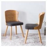 Corvus Calvados Mid-Century Modern Bamboo Dining Chairs (Set of 2)- Retail:$196.49