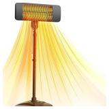 Patio Heater, 1500W Electric Outdoor Heater w/ 3 Heat Levels,1S Fast Heating Infrared Patio Heaters for Outdoor Use, 75â Standing Garage Heater w/ Tip-over & Overheat Protection For 270 sq.ft, Gr