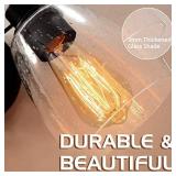 Henveton 2-Light Industrial Black Vanity Lights, Modern Over Mirror Light, Wall Mount Bubble Glass Wall Light for Bathroom,Bedroom,Dressing Table, Hallway, Living Room, Kitchen