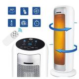 Space Heater with Thermostat, Primevolve 1500W Ceramic Electric Heater with Remote and LED Display, 3 Modes 9H Timer Oscillation Overheating Tip-Over Protection for Home Office Large Room