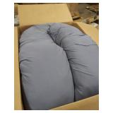 QUEEN ROSE Cooling Pregnancy Pillow, Silky Soft Maternity Pillows for Sleeping, U Shaped Body Pillow for Pregnancy, 55 inch Maternity Pillow for Pregnant Women Support, Blue