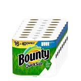 Bounty Quick-Size Paper Towels, 16 Family Rolls = 40 Regular Rolls