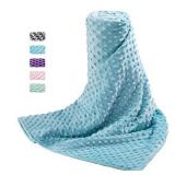 Acdyion Removable Duvet Cover 60x80 for Weighted Blankets-Super Soft Minky Dot with 8 Ties Cover Only (sea Grass)