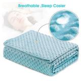 Acdyion Removable Duvet Cover 60x80 for Weighted Blankets-Super Soft Minky Dot with 8 Ties Cover Only (sea Grass)