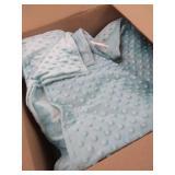 Acdyion Removable Duvet Cover 60x80 for Weighted Blankets-Super Soft Minky Dot with 8 Ties Cover Only (sea Grass)