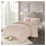 Madison Park Laetitia 100% Cotton Duvet Set - Chenille Tufted Medallion Design, All Season Cozy Bedding Shabby Chic Comforter Cover, Matching Shams, Floral Blush Twin/Twin XL(68"x92") 2 Piece