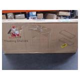 QEEIG Farmhouse Floating Shelves for Wall 24 inches Long Bedroom Shelf Set of 2 Bathroom Kitchen Living Room Mounted Shelving Shelfs 23.6" L x 9.3" D, Rustic Brown (008-60BN)