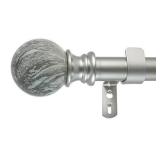 Decopolitan 29653-AS18 MARBLE BALL CURTAIN ROD SET, 18 to 36-Inches, Antique Silver