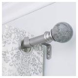 Decopolitan 29653-AS18 MARBLE BALL CURTAIN ROD SET, 18 to 36-Inches, Antique Silver