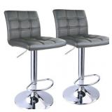 Adjustable Swivel Bar Stools Hydraulic Chair Bar Stools, Set of 2