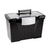 Storex Portable File Storage Box, Black, 1 / Carton (Quantity)