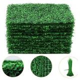 Artificial Boxwood Panel - 12PCS Faux Boxwood Hedge Wall Panels as Greenery Backdrop, 24 x 16 Inch Boxwood Hedge Mat for Indoor Wall Decoration and Outdoor, Balcony, Garden Fence