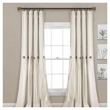 Lush Decor Linen Button Single Panel Window Curtain