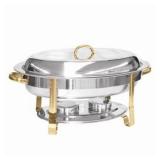 Gold-Accented 6 Qt. Malibu Collection Oval Chafer