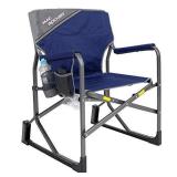 MacSports MacRocker Outdoor Foldable Rocking Chair | Portable Rocking Chairs for Adults, Collapsible, Springless Guards for Camping Fishing Backyard | Weight Capacity up to 225 lbs (1 Pack, Blue)