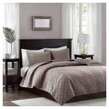 Madison Park Harper Velvet 3-Piece King/Cal King Quilted Coverlet Set