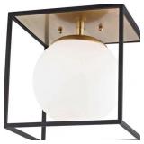 Mitzi H141501l Aira 1 Light 14" Wide Semi-Flush Globe Ceiling Fixture With