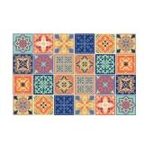 Walplus Peel and Stick Wall Tile Sticker Kitchen Bathroom Backplash Splahback Tile Paint Stick on Tile Mara Colourful Mix Mediterranean