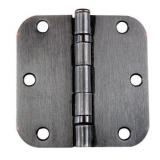 Residential Ball Bearing Hinges, 3.5" x 3.5" 5/8" radius in Oil Rubbed Bronze - 2 Pack