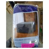 Subrtex Stretch Ottoman Slipcover Jacquard Rectangular Footstool Cover