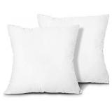 Edow Throw Pillow Inserts, Set of 2 Lightweight Down Alternative Polyester Pillow, Couch Cushion, Sham Stuffer, Machine Washable. (White, 28x28)