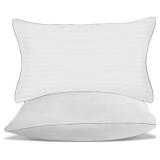 Pillows for Sleeping, 2 Pack Bed Pillow Queen Size Cooling Pillows, 100% Breathable Cover for Side Sleepers Neck Pain Back Sleepers