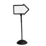 Safco Double-Sided Arrow Sign, Dry Erase Magnetic Steel, 25 1/2 x 60, Black Frame