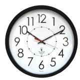 Chicago Lighthouse For The Blind Electric Contemporary Clock, 14.5" Overall Diameter, Black Case, Ac Powered