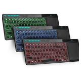 Rii K18 Plus Wireless 3-LED Color Backlit Multimedia Keyboard with Multi-Touch Big Size Trackpad,Rechargable Keyboard for Android TV Box,PC,Smart TV,Xbox,Raspberry Pi, HTPC IPTV,Windows, MacOS