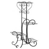 Plant Stands Indoor Metal, FOME Wrought Iron Metal Flower Holder Stand 4 Layers Planter Rack Plant Display Rack Decorative Flower Pot Rack for Garden Home Office Outdoor