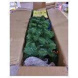National Tree 6 .5" Feel Real Downswept Douglas Fir Pencil Slim Tree with 300 Dual Color Led LIghts
