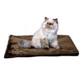 FurHaven Pet Heating Pad ThermaNAP Faux Fur Self-Warming Pet Bed Mat, Espresso, Small
