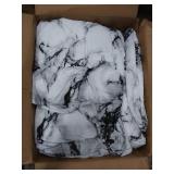 Janzaa Marble Comforter Comforter Set 3PCS Bedding Sets Queen with Comforter Soft Microfiber Comforter Bedding Set(1 Comforter Set &2 Pillowcases),White