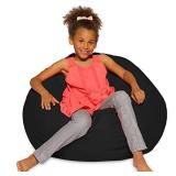 Beanbags Bean Bag Chair, Large-38in, Solid Black