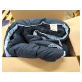Blue Ridge Home Fashions Two-Tone Reversible Microfiber Down Alternative All Season Comforter-Hypoallergenic Polyester Fill, Full/Queen, Navy/Light Blue
