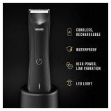 MANSCAPEDâ¢ Electric Groin Hair Trimmer, The Lawn Mowerâ¢ 3.0, Replaceable Ceramic Blade Heads, Waterproof Wet / Dry Clippers, Standing Recharge Dock, Ultimate Male Hygiene Razor