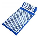 ProsourceFit Acupressure Mat and Pillow Set for Back/Neck Pain Relief and Muscle Relaxation, Blue