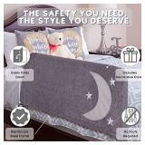 Premium Bed Rail for Toddlers - Includes Decorative Cover with Inside Pocket - Folds Down, Safety Side Guard Rail for Kids - 43" Gray, Fits Twin, Double, Full Size, Queen & King by Cosie Covers