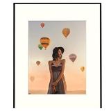 Frametory, 16x20 Aluminum Frame, 11x14 Photo with Ivory Mat for Wall Display, Sawtooth Hanger, Swivel Tabs, Spring Clips Great for Photos, Artworks, Posters (Black, 1-Pack)