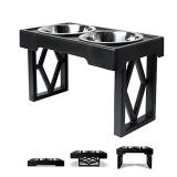 Pet Zone Designer Diner Adjustable Elevated Dog Bowls - Adjusts to 3 Heights, 2.75â, 8", & 12