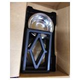 Pet Zone Designer Diner Adjustable Elevated Dog Bowls - Adjusts to 3 Heights, 2.75â, 8", & 12