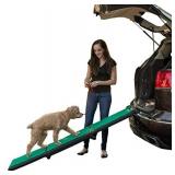 Pet Gear Travel Lite Ramp with supertraX Surface for Maximum Traction, 4 Models to Choose from, 42-71 in. Long, Supports 150-200 lbs, Find The Best Fit for Your Pet, Black/Green